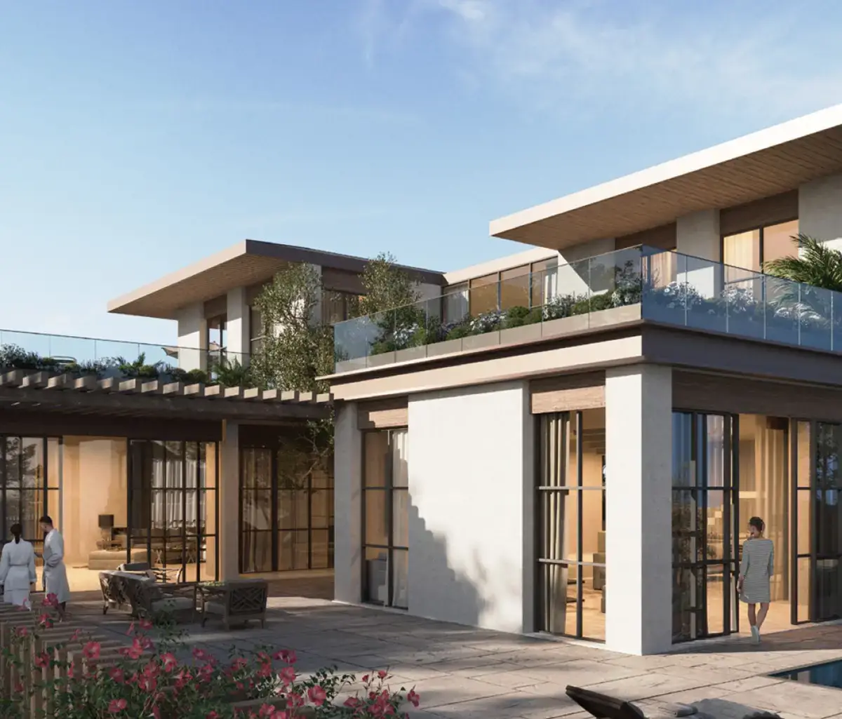 Modern outdoor design in Al Naseem, Abu Dhabi home.